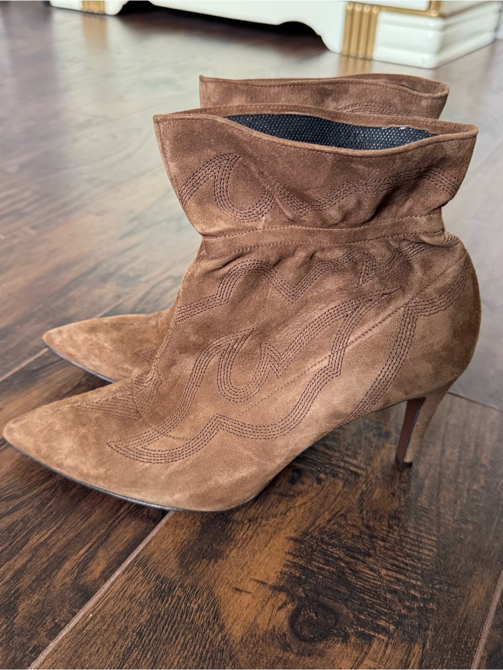 Free People Brown Slouchy Suede Ankle Boots Size 37